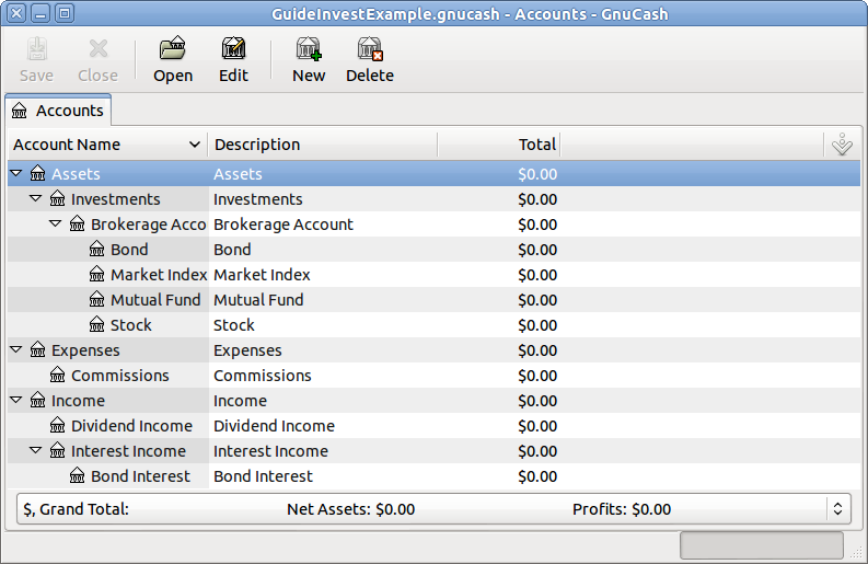 A New File Containinng Only The Default Investment Accounts