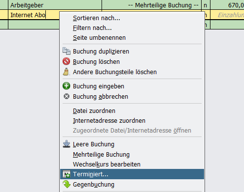 Zweiter Schritt zur Erstellung einer terminierten Buchung in der Buchungsansicht