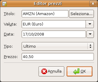 Editor prezzi