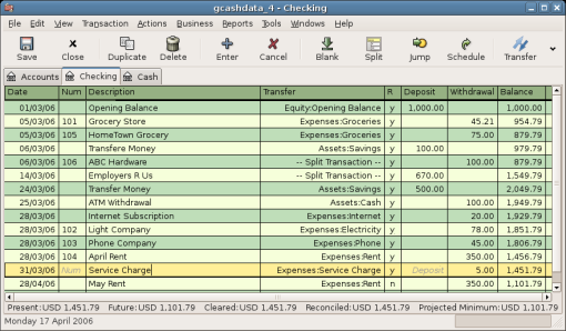 The Checking Account Register